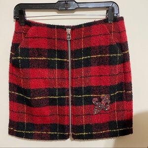 The Kooples Tartan Tweed Wool-blend Skirt Mini